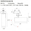 Lubiniai šviestuvai - Įleidžiamas šviestuvas SHINEMAKER juodas - 112,17 €