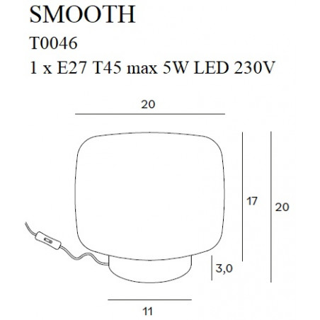 Staliniai šviestuvai - Stalinė lempa SMOOTH - 0,00 €