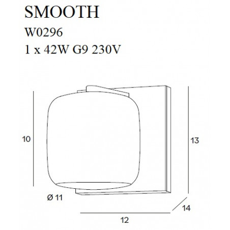 Sieniniai šviestuvai - Sieninis šviestuvas SMOOTH - 0,00 €