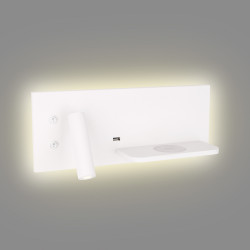Sieniniai šviestuvai - Sieninis šviestuvas SUPERIOR su USB lizdu ir indukcinių krovikliu baltas - 172,40 €
