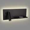 Sieninis šviestuvas SUPERIOR su USB lizdu ir indukcinių krovikliu juodas