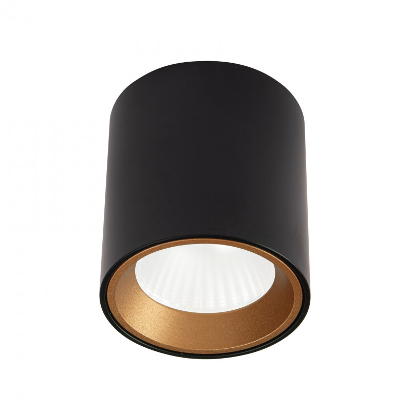 Lubiniai šviestuvai - Lubinis šviestuvas TUB apvalus juodas su aukso spalvos žiedu - 49,61 €