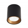 Lubinis šviestuvas TUB apvalus juodas su aukso spalvos žiedu
