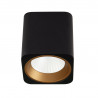 Lubinis šviestuvas TUB kvadratinis juodas su aukso spalvos žiedu