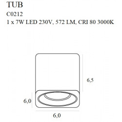 Lubiniai šviestuvai - Lubinis šviestuvas TUB kvadratinis juodas su aukso spalvos žiedu - 54,45 €