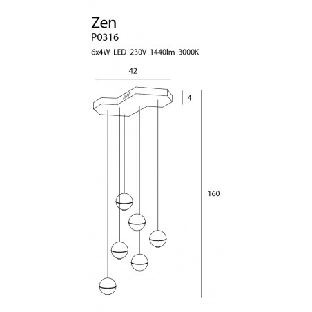 Pakabinami šviestuvai - Pakabinamas šviestuvas ZEN 6 chromo spalvos - 938,04 €